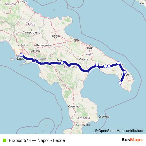 Flixbus 578 bus Line Map