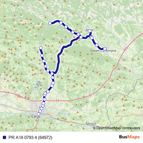 PR A18 0793 4 (64972) bus Line Map