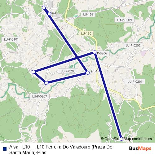 Alsa - L10 bus Line Map