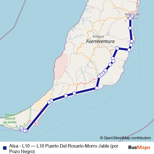 Alsa - L10 bus Line Map