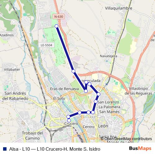 Alsa - L10 bus Line Map