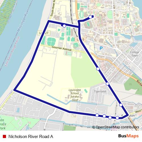 Nicholson River Road A bus Line Map