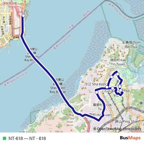 NT-618 bus Line Map
