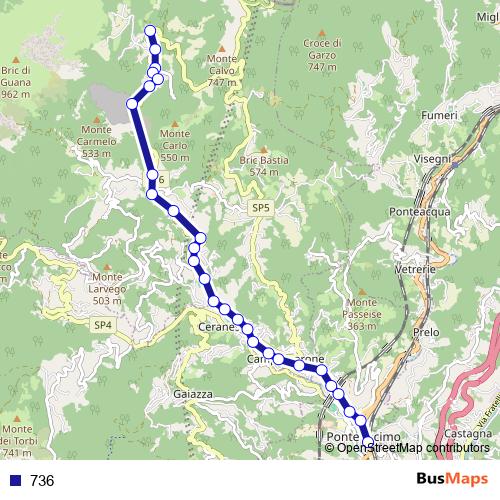 736 bus Line Map
