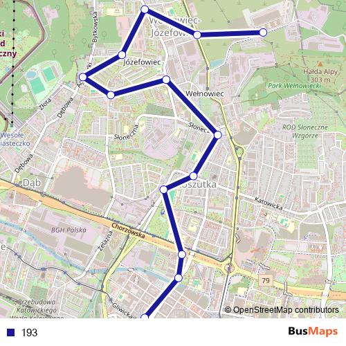 193 bus Line Map