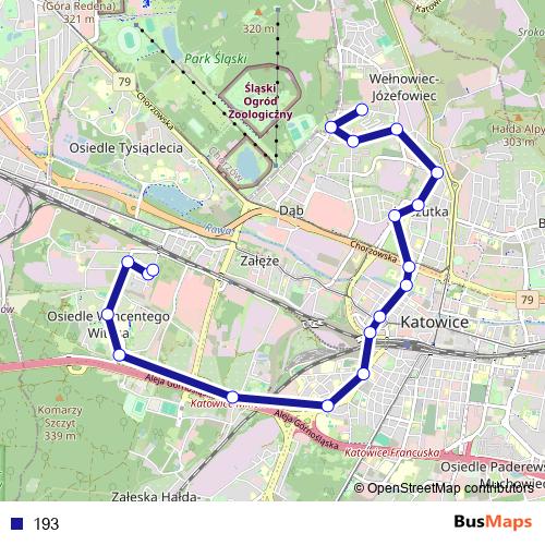 193 bus Line Map