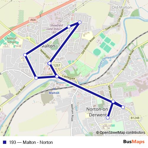 193 bus Line Map
