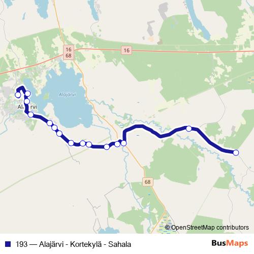 193 bus Line Map