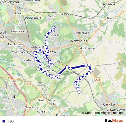 193 bus Line Map