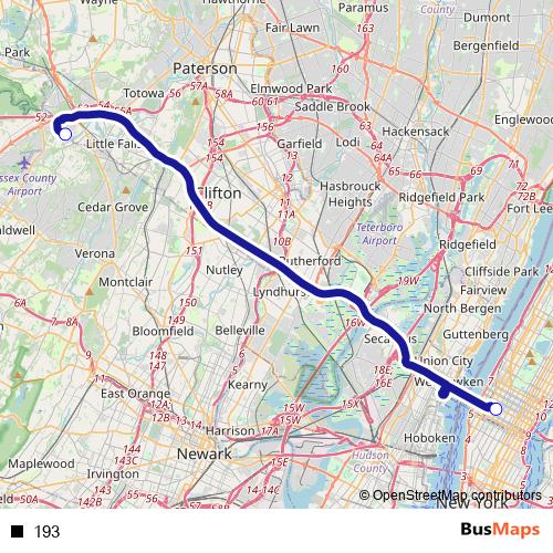 193 bus Line Map
