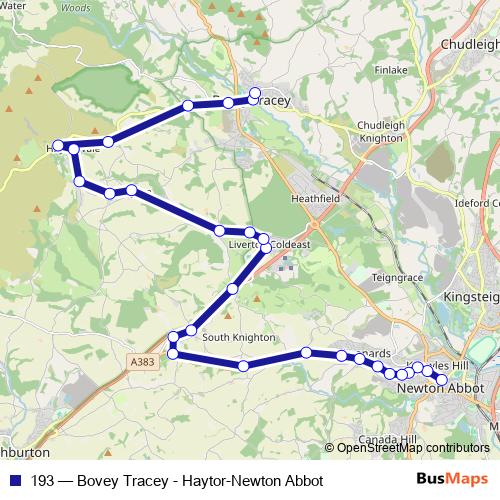 193 bus Line Map