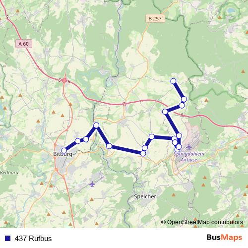 437 Rufbus bus Line Map