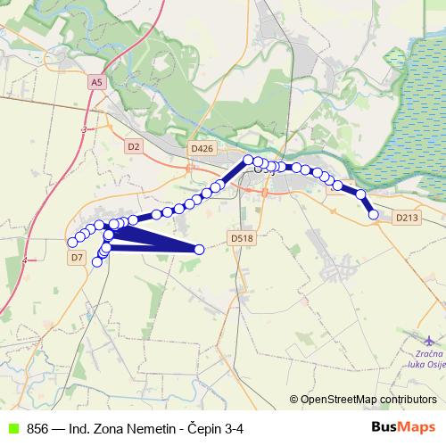 856 bus Line Map