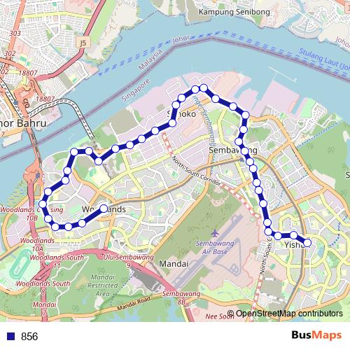 856 bus Line Map
