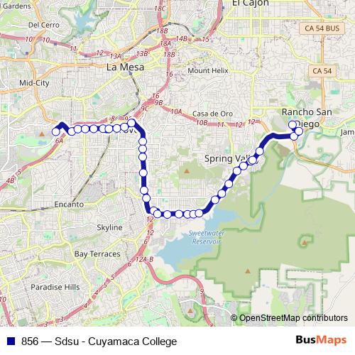 856 bus Line Map