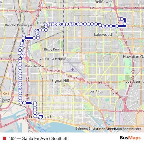 192 bus Line Map