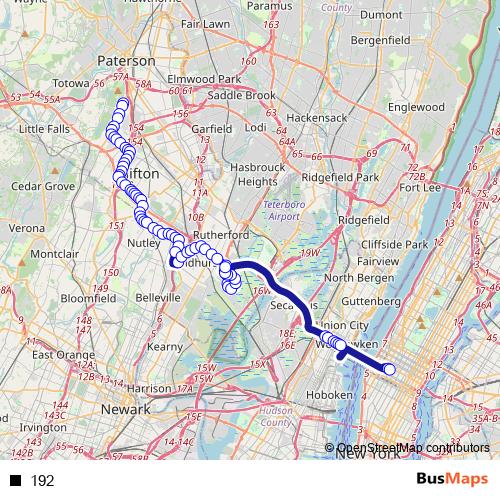 192 bus Line Map