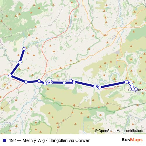 192 bus Line Map