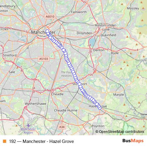 192 bus Line Map