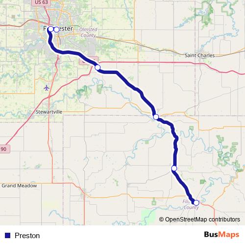Preston bus Line Map