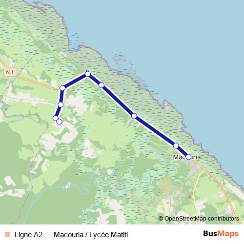 Ligne A2 bus Line Map
