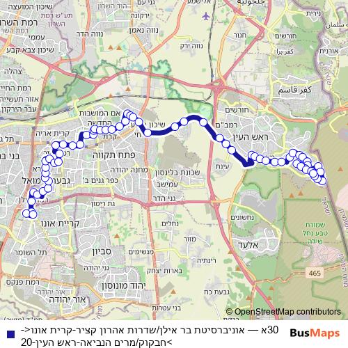 30א bus Line Map
