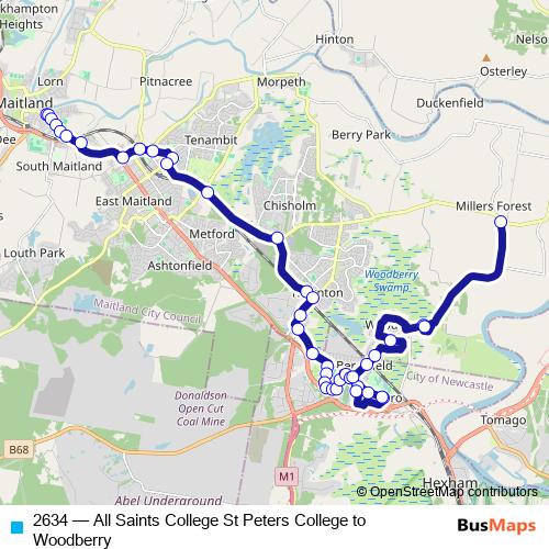 2634 bus Line Map