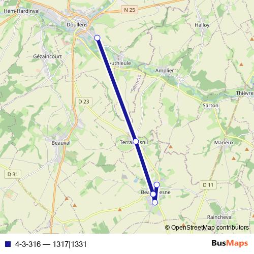 4-3-316 bus Line Map