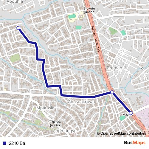2210 Ba bus Line Map