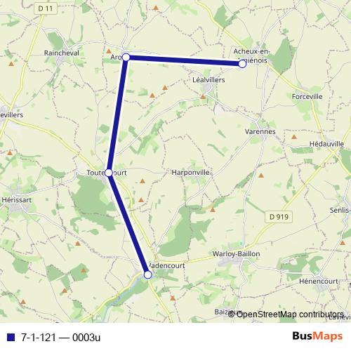 7-1-121 bus Line Map