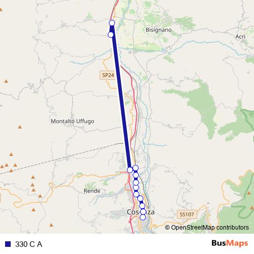 330 C A bus Line Map