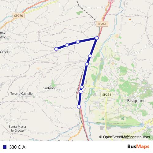 330 C A bus Line Map