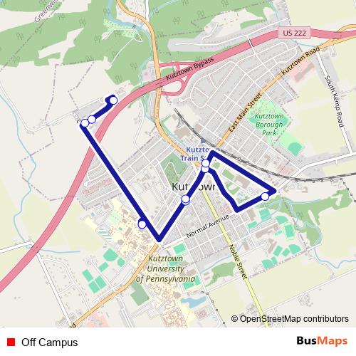 Off Campus bus Line Map