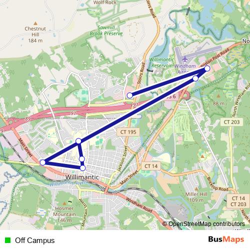 Off Campus bus Line Map