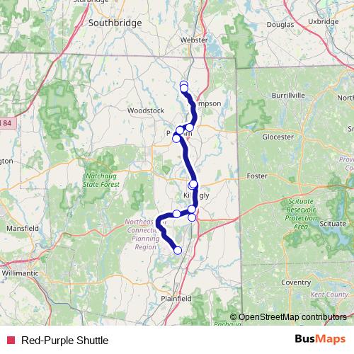 Red-Purple Shuttle bus Line Map