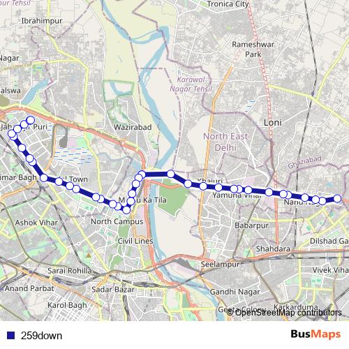 259down bus Line Map