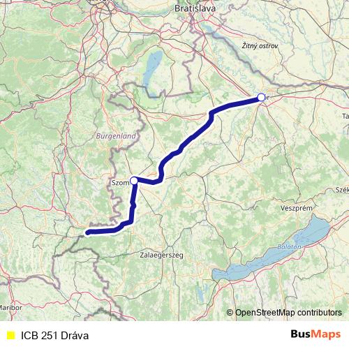 ICB 251 Dráva bus Line Map