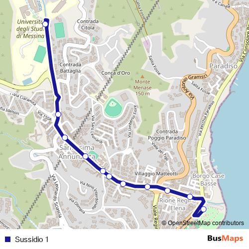 Sussidio 1 bus Line Map