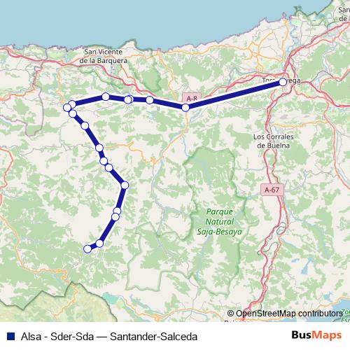 Alsa - Sder-Sda bus Line Map