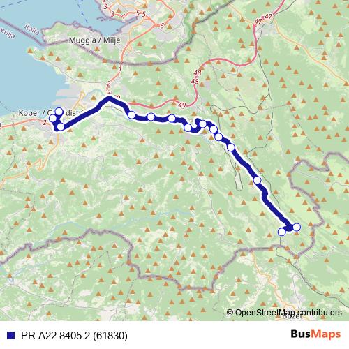 PR A22 8405 2 (61830) bus Line Map