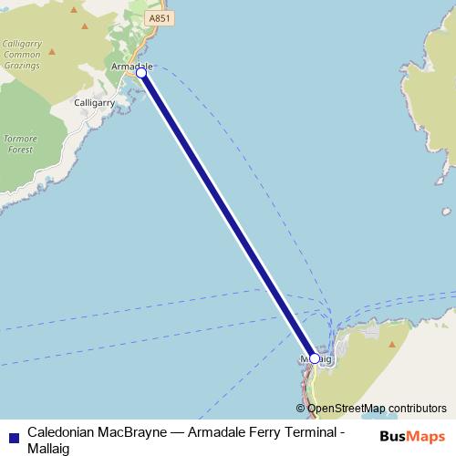 Caledonian MacBrayne ferry Line Map