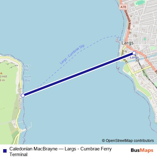 Caledonian MacBrayne ferry Line Map