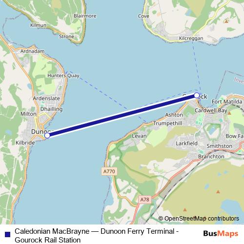 Caledonian MacBrayne ferry Line Map