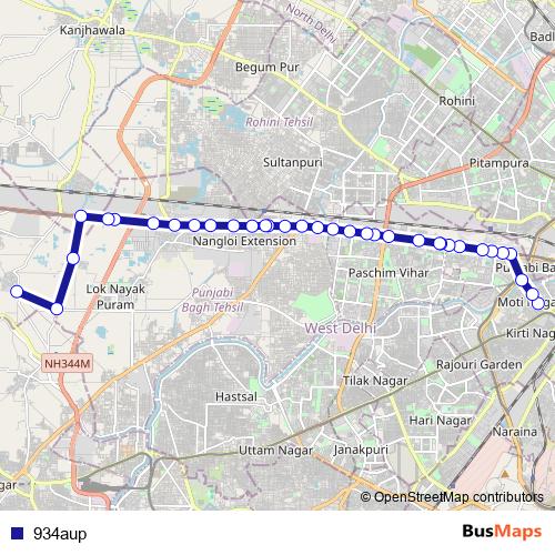 934aup bus Line Map