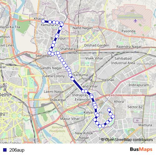 206aup bus Line Map