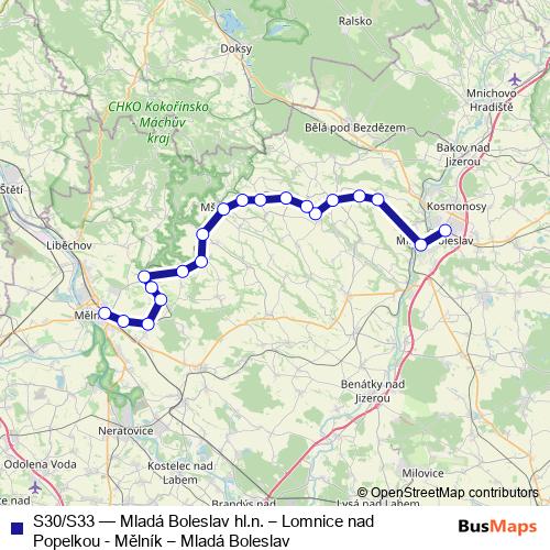S30/S33 rail Line Map
