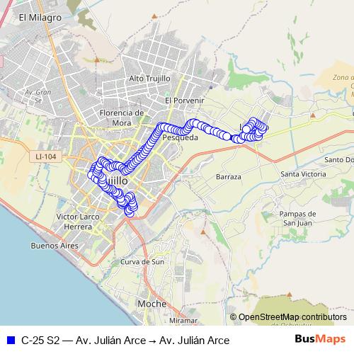 C-25 S2 bus Line Map