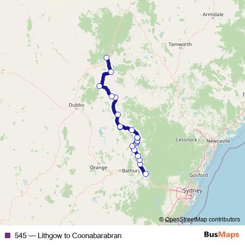 545 bus Line Map