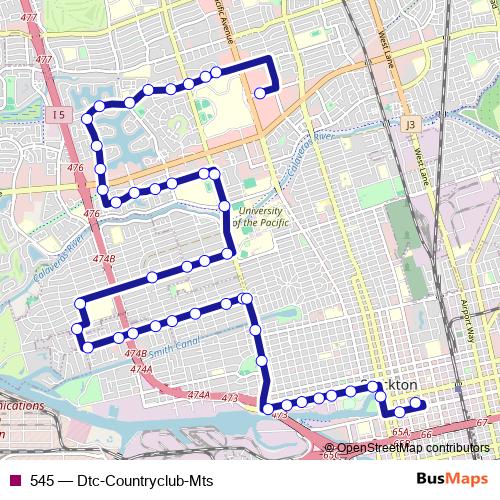 545 bus Line Map