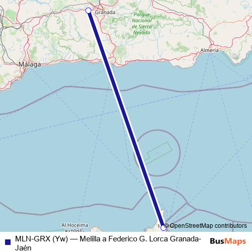 MLN-GRX (Yw) air Line Map
